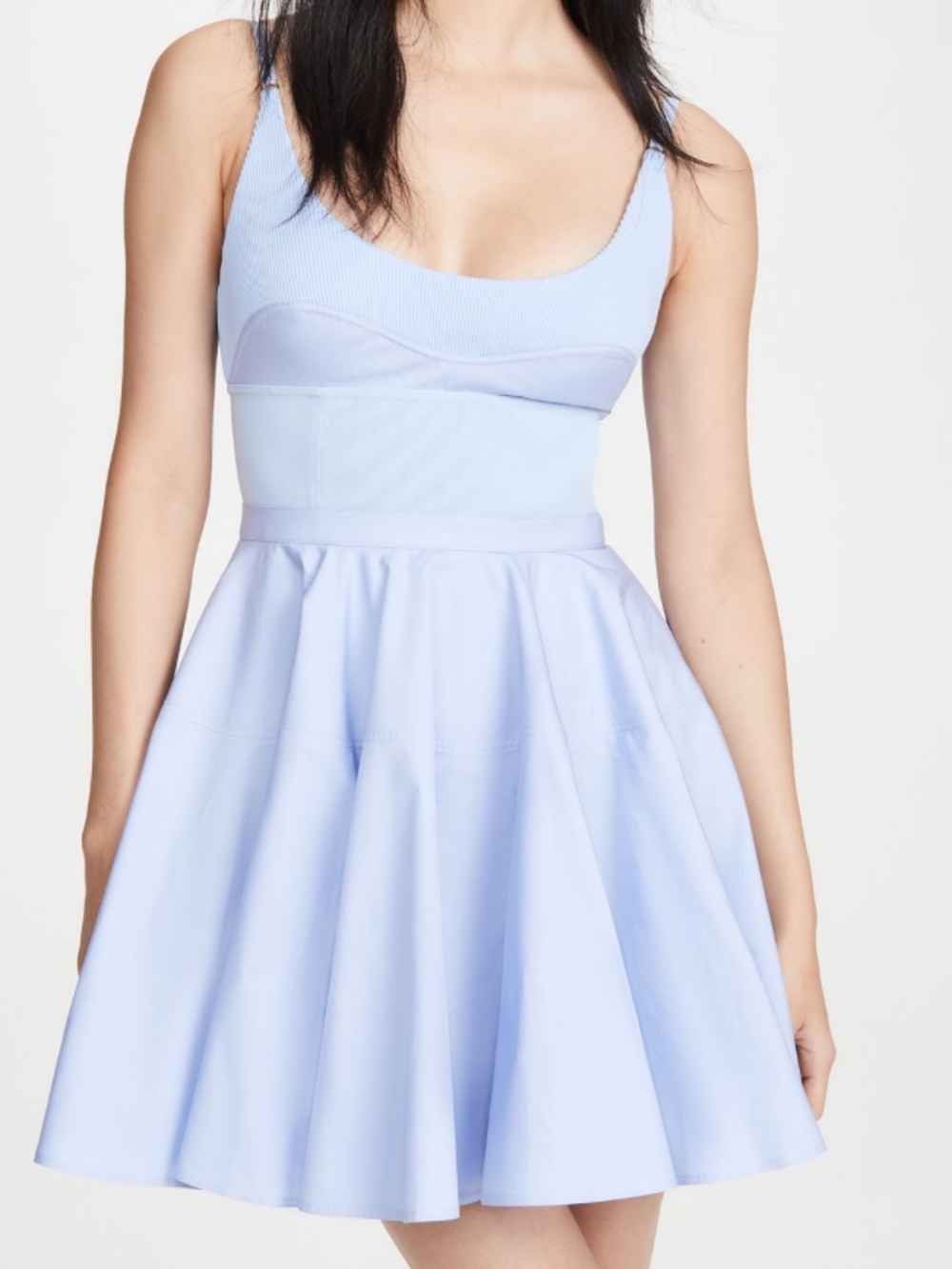 Alexander wang RARE blue periwinkle poplin zip up tank flare dress size 4